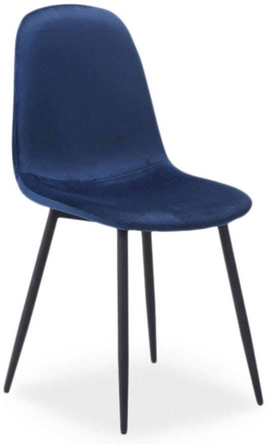 CASARREDO Jedálenská čalúnená stoličky FOKS VEĽVET modrá / čierna